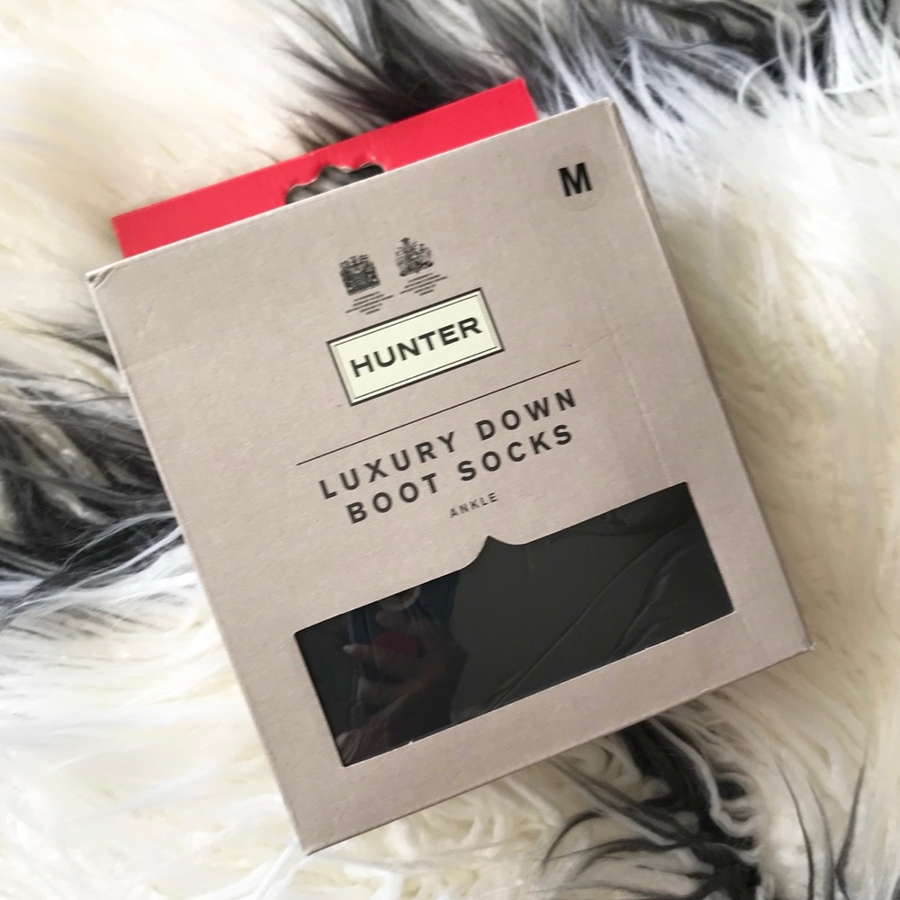 Hunter Luxury Down Boot Ankle Socks in Black NIB